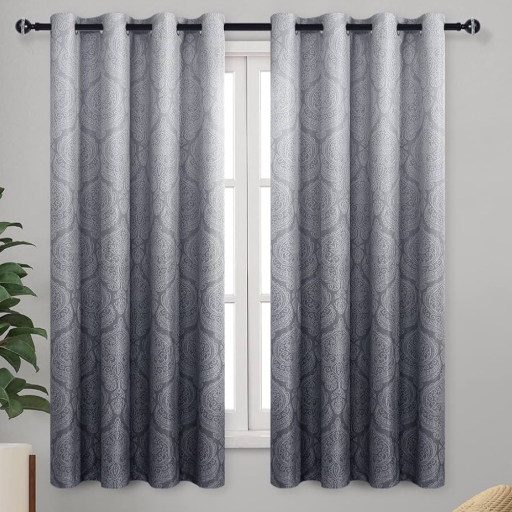 Damask Print Ombré Blackout Curtains